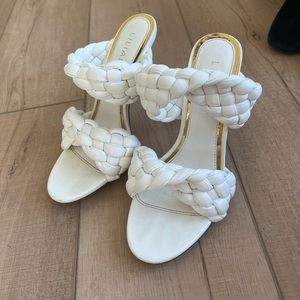 White Braided Heel Size 8